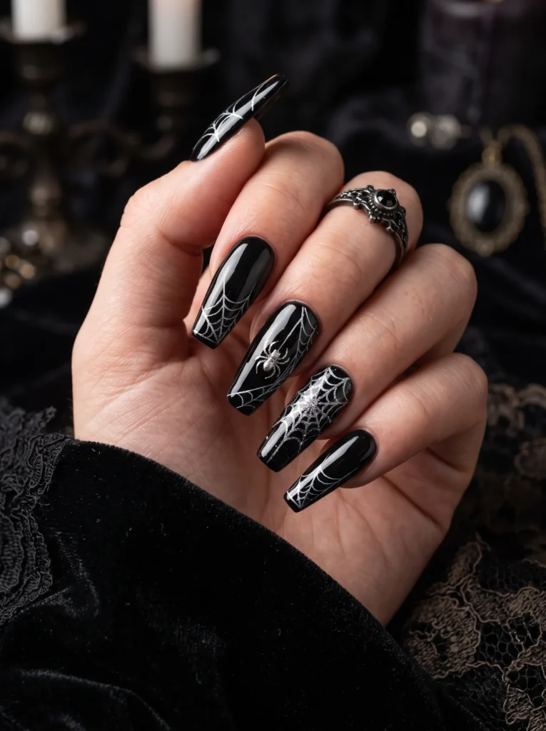 Spiderweb nail art