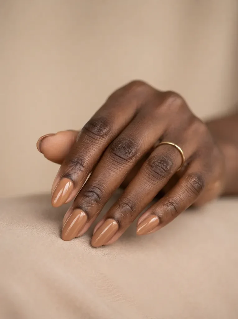 Warm caramel nude