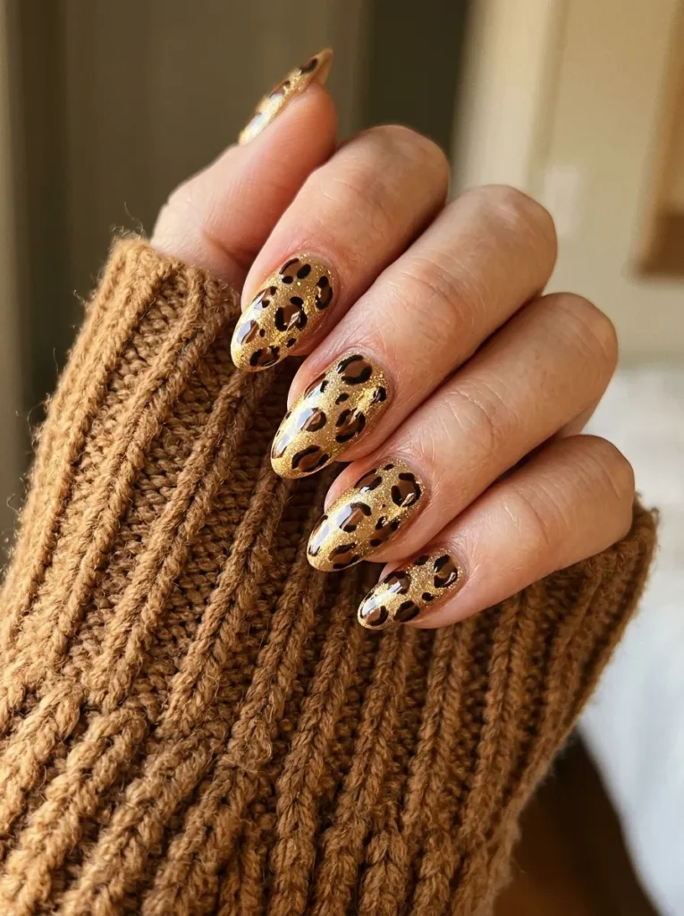 Brown leopard print with gold