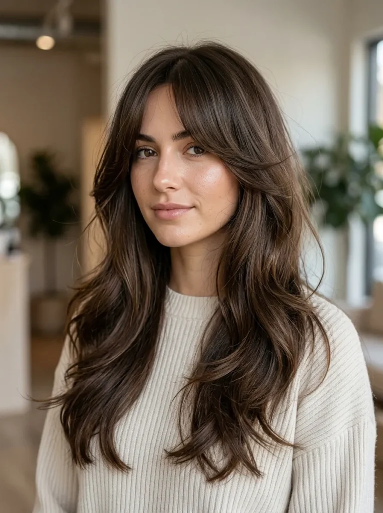 Classic soft curtain bangs