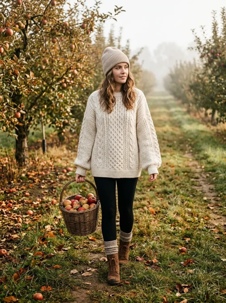 Cozy oversized sweater with leggings