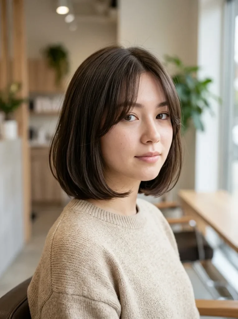 Curtain bangs with a bob