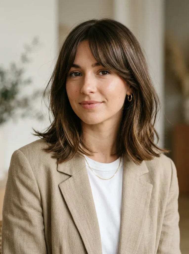 Curtain bangs with a lob