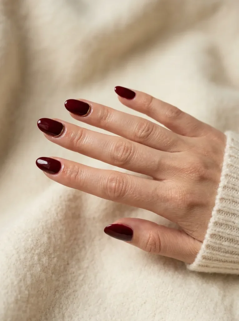 Deep burgundy wine nails