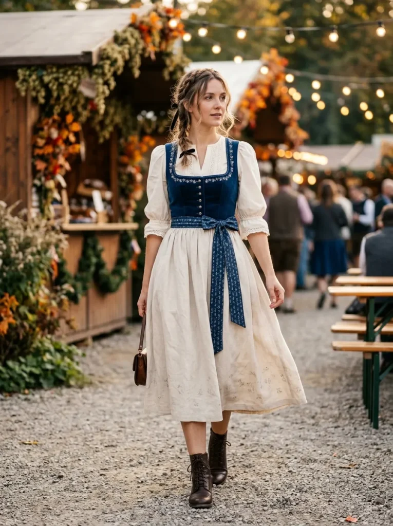 Dirndl blouse and skirt combo