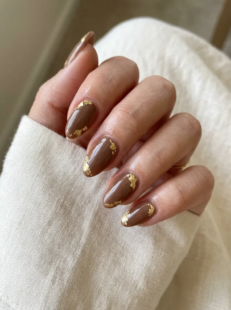Gold leaf on mocha