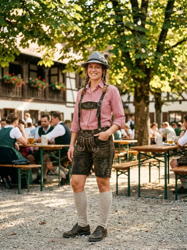 Lederhosen with a bavarian hat