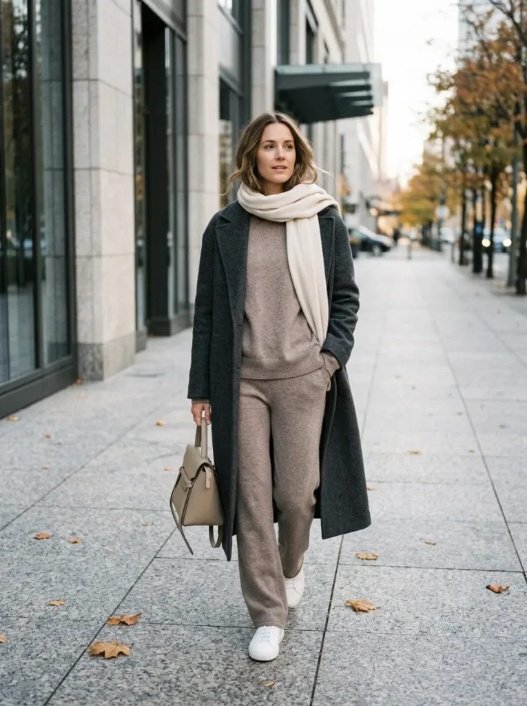 Matching lounge set with a long coat