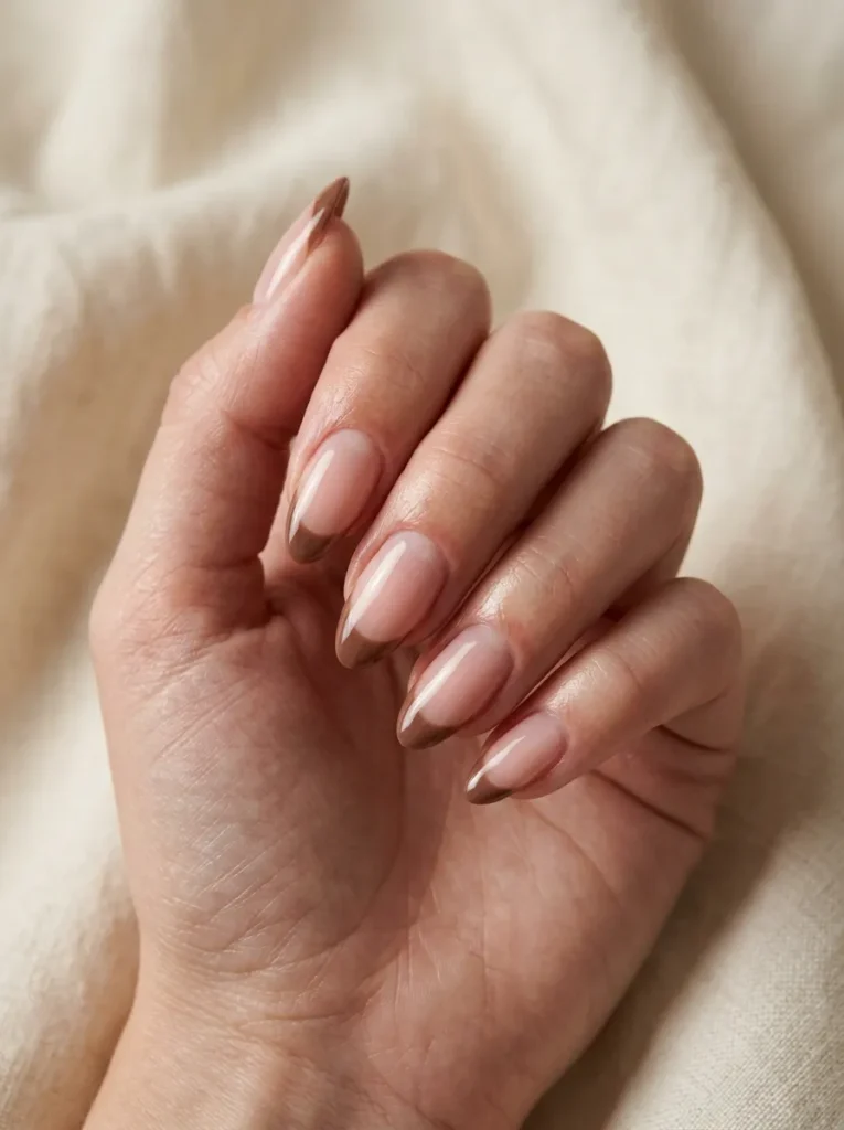 Mocha latte french tips