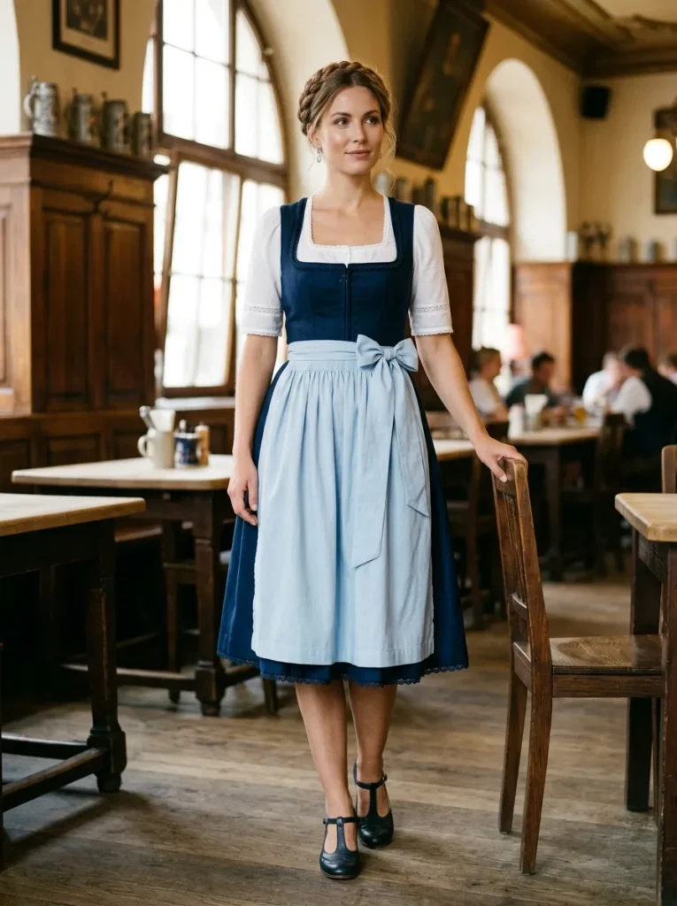Navy blue dirndl for a calm elegant style
