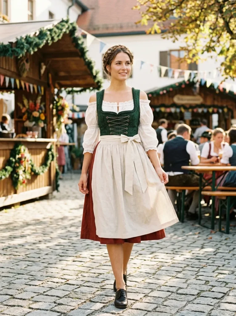 Off the shoulder dirndl blouse look