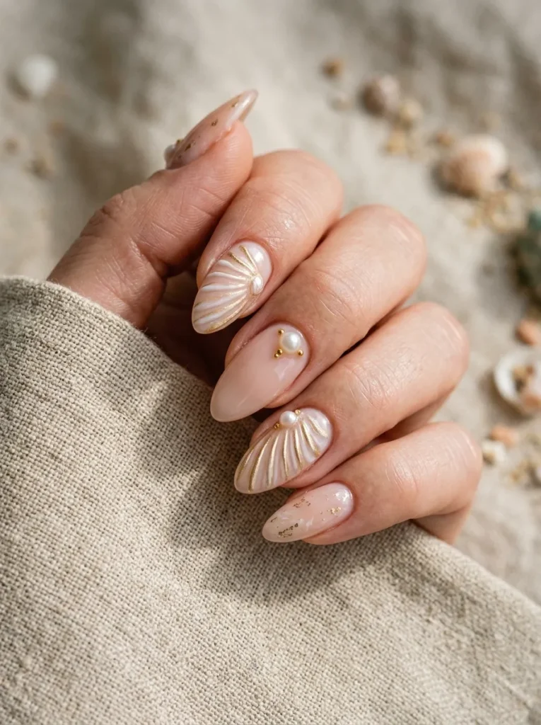 Seashell nail art