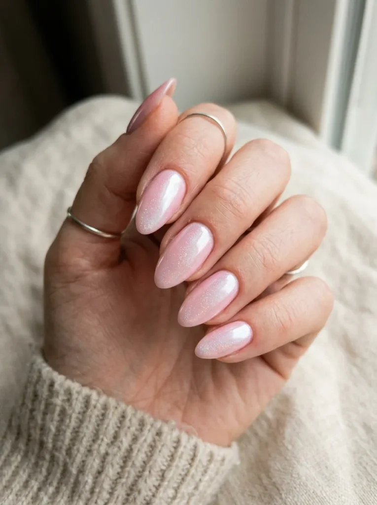 Soft pink mermaid shimmer