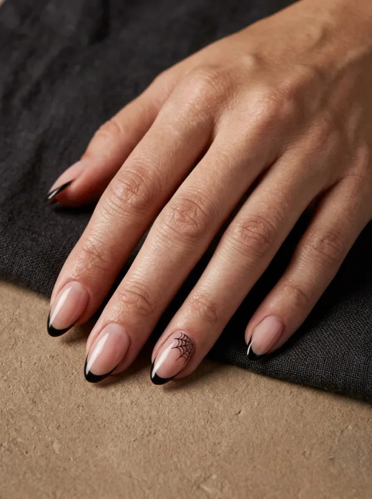 Subtle spooky chic nails for halloween