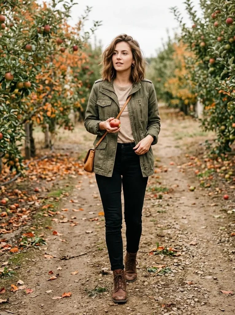 Utility jacket and black jeans