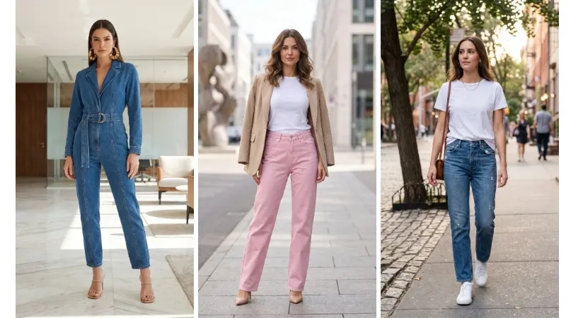 Denim outfits for women image